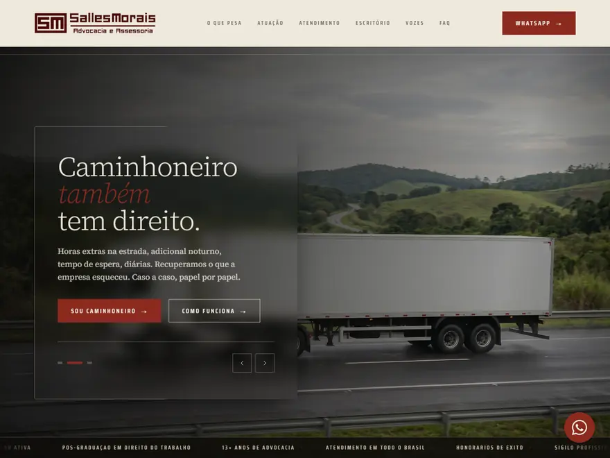 Landing page de Salles Morais Advocacia