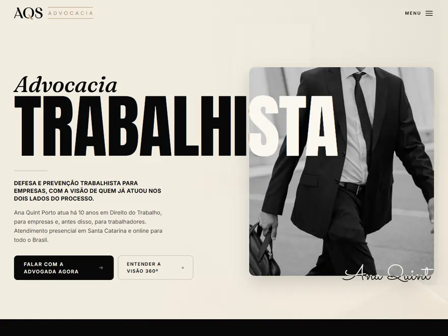 Landing page de AQS Advocacia
