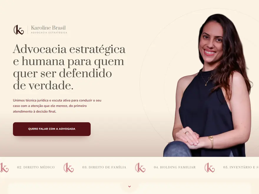 Landing page de Karoline Brasil