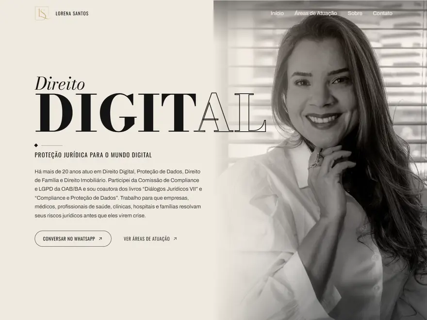 Landing page de Lorena Santos
