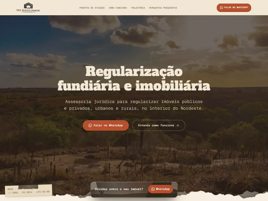 Landing page de Iris Outo Maior